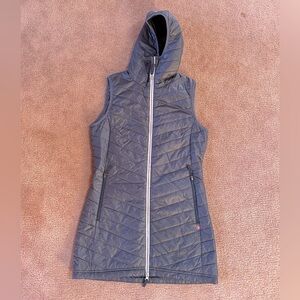 SKHOOP Women's Long Gray Hooded Vest